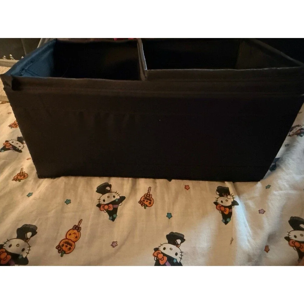 Black Collapsible Fabric Drawer Organizer Bin - Zipper Bottom